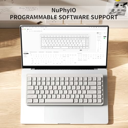 NuPhy Node75 Wireless Mechanical Keyboard, 75% Hot Swappable Custom Low Profile Keyboard, 84 Keys Computer Gaming Keyboards, Supports Touch Gestures, PBT Keycaps, RGB Backlit, Bluetooth/2.4GHz/USB-C - color: White, size: Low-Profile Brown Nano Switch
