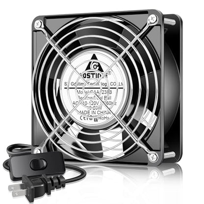GDSTIME AXIAL 12038 Muffin Fan, 120V AC 120mm x 38mm, Dual Ball Bearing | 110V 115V, 120x120x38mm, Aluminum Frame, High Speed, for Generator Box, Air Hockey Table Cooling Ventilation Exhaust - size: 120x120x38mm