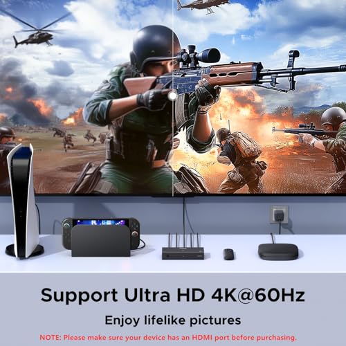 UGREEN HDMI Switch 3 in 1 Out, 4K@60Hz, with Remote, HDR10+, 3D, Dolby | CEC, HDCP2.2, HDMI Splitter, Compatible with Switch 2, PS5/4, Laptop Xbox Roku TV Fire Stick Blu-Ray Player Monitor Projector