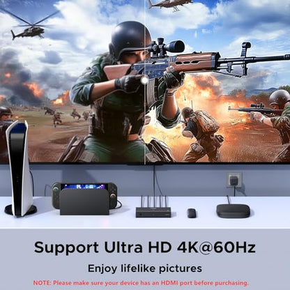 UGREEN HDMI Switch 3 in 1 Out, 4K@60Hz, with Remote, HDR10+, 3D, Dolby | CEC, HDCP2.2, HDMI Splitter, Compatible with Switch 2, PS5/4, Laptop Xbox Roku TV Fire Stick Blu-Ray Player Monitor Projector