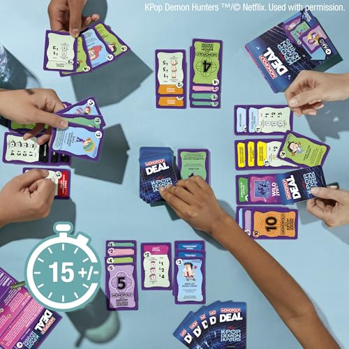 Monopoly Deal: Kpop Demon Hunters Card Game | Family Games for Kids, Tweens, Teens, and Adults | 2-5 Players | 15 mins. | Easter Gifts for Boys and Girls, Ages 8+