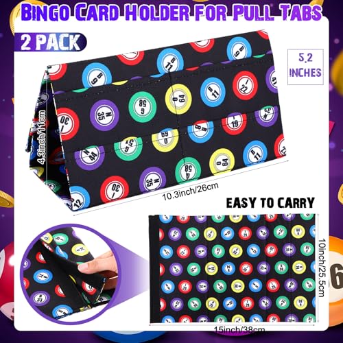 Eersida 2 Pack Bingo Card Holder for Pull Tabs Playing Card Holder Bingo Accessories Canasta Poker Bridge Family Game Night Supplies for Adults (Classic Style) - style: Casual