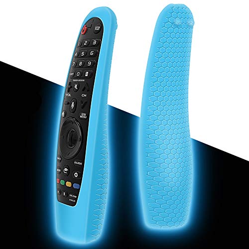 Remote Silicone Case Compatible with LG AN-MR19BA Smart TV Magic Remote Control, Shockproof Protective Cover for LG Smart TV Remote AN-MR18BA/AN-MR650/AN-MR600 (Glow Blue) - color: Glow Blue