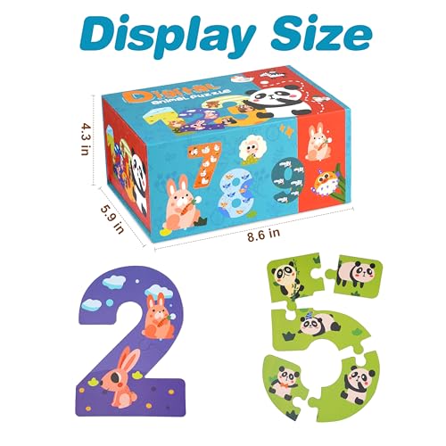 Wooden Puzzles for Kids, Montessori Numbers Puzzles Animal Puzzle for Toddlers, Preschool Learning Toys Educational STEM for Boys Girls Ages 3+ - style: Numbers