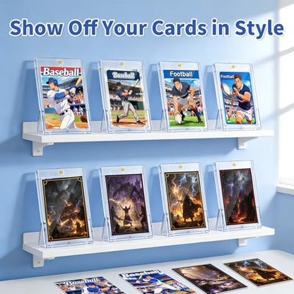 5 Pack Magnetic Card Holder with Kickstand, 35pt Single Card Holder Touch, U-V Protection, Built-in Display Stand, Fit for Baseball, Game, Sports Cards - size: 5 Pack