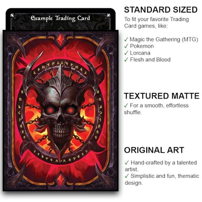 Book of The Dead - Spell Book Series I - 100 Textured Matte TCG Card Sleeves - Fits Magic MTG Commander Pokemon and Other Card Games - Playing Card Sleeves (Red) - color: 141