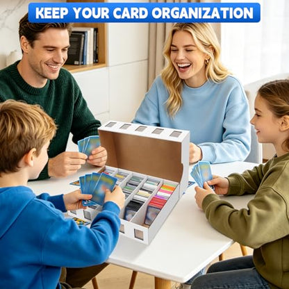 6 Pack Trading Card Storage Box, 22200+ Count Card Storage Box with 48 Card Divider White Sports Storage Card Box Organizer Bulk Card Cases Cardboard Card Box for Basketball Football Cards Collection - style: 6 Set-2