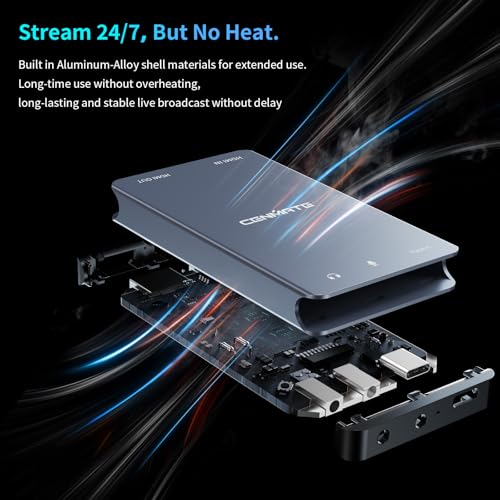 Aluminum HDMI Capture Card, USB 3.0 1080P 60FPS Audio Video Capture Card for Streaming/Gaming/Video Conference, 4K@60Hz Input & Pass-Through Capture Card for Nintendo Switch/PS5/Xbox/Camera/PC - size: 4K60Hz