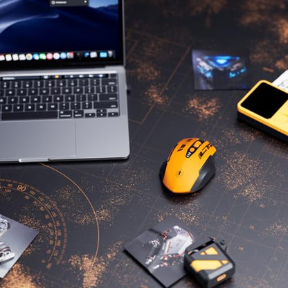 Uineer Wireless Mouse, 2.4GHz Rechargeable Computer Mouse, Battery Display | Stable 2.4GHz USB-A connection, rechargeable battery display and 4 adjustable DPI levels. - color: matte yellow
