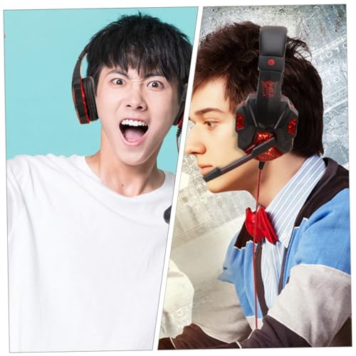 Alipis Wired Gaming Headset with Microphone Over Ear Stereo Headphones USB Noise Cancelling for Gaming Console