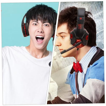 Alipis Wired Gaming Headset with Microphone Over Ear Stereo Headphones USB Noise Cancelling for Gaming Console