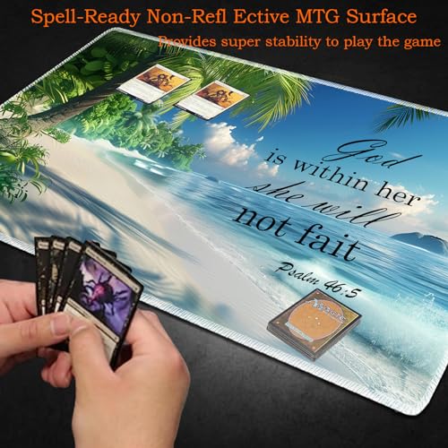 for MTG Playmat Non-Slip Rubber Play Mat with Storage Bag Combination, Ideal for Card Game Lovers TCG Play Mat, Beaches and Palm Trees - color: Beaches and Palm Trees