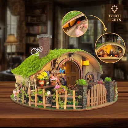 Miniature House Kit - Forest-Themed DIY Dollhouse Kit | Blind Box Design, Stress-Relief Craft, 3D Wooden Puzzles for Adults - The Magic Ring House (SQ-59) - color: The Magic Ring House