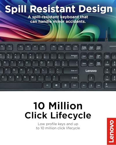 Lenovo 305 Wired USB-C Keyboard with Numeric Keypad, Full Size Keyboard, Slim Design, Black, USB-C Connectivity, Dedicated Function & AI Keys, for Gaming PC, Laptop, Desktop, Tablet, Home Office - style: 305 USB C - Keyboard