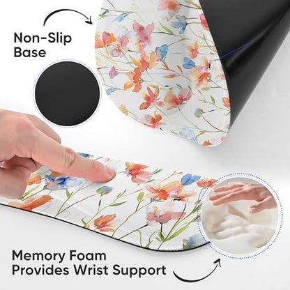 3 PCS Computer Mouse Pads for Desk with Coaster Set, Non-Slip Keyboard Wrist Rest and Mouse Pad Set, Ergonomic Design (YKMWR-52) - color: Ykmwr-52