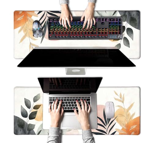Large Mouse Pad, Desk Mat Computer Keyboard Pad Non-Slip Rubber Base Waterproof with Stitched Edges for Laptop Gaming, Office & Home 31.5 x 11.8 Inch (XL-01) - color: Xl-01