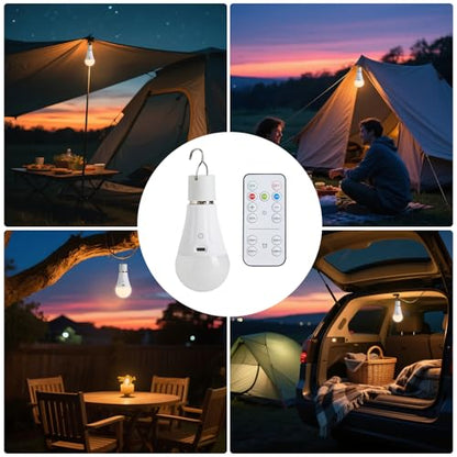 Rechargeable Light Bulbs with Remote Control and USB Charging; Dimmable Battery Operated Light Bulbs with 3 Color Temps and 4 Timer; A19 Wireless Light Bulbs for Sconce, Not-Hardwired 4 Pack - color: 4 Pack