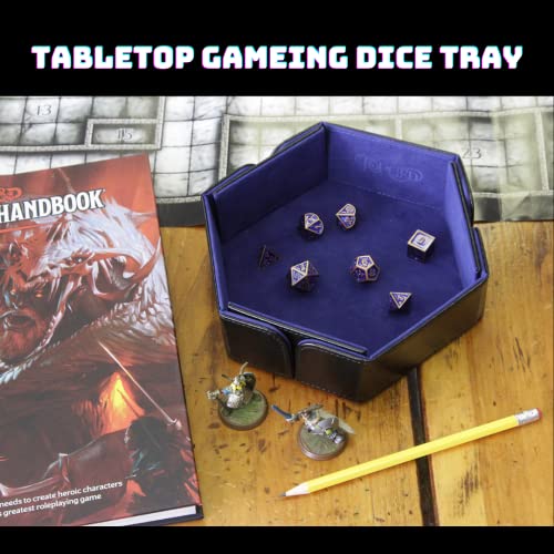 Forged Dice Co. 6.5 Inch Magnetic Folding Dice Tray - Portable Folding Dice Rolling Tray for DND & D&D - Quiets Rolling Metal Dice, Folds Flat - Purple - color: Purple