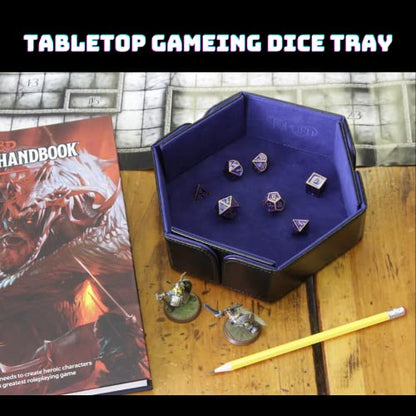 Forged Dice Co. 6.5 Inch Magnetic Folding Dice Tray - Portable Folding Dice Rolling Tray for DND & D&D - Quiets Rolling Metal Dice, Folds Flat - Purple - color: Purple