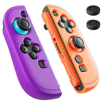 PAWDIARY Silicone Switch 2 Controller Grip Case, Frosted Handheld Switch 2 2025 Controller Protective Cover Skin and 2 Thumb Caps, [2 Pieces] Comfort Anti-slip Softshell - Purple&Orange - color: Purple-Orange