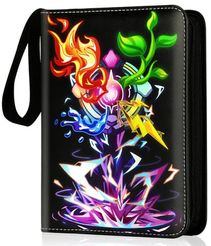 Card Binder for Cards, 4-Pocket Trading Card Binder with 50 Removable Sleeves Fits 400 Cards, Great Creative Design Card Collection Binder Album Gift for Boys Girls Aged 4 to 16 (400 Cards Purple) - color: 400 Cards Purple