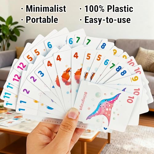 rokt&razo Card Holders for Kids & Seniors, 4-Pack, Lightweight Card Stand | Lightweight plastic card stands keep hands organized for poker, Rummy, Go Fish, Old Maid, family game nights and travel.