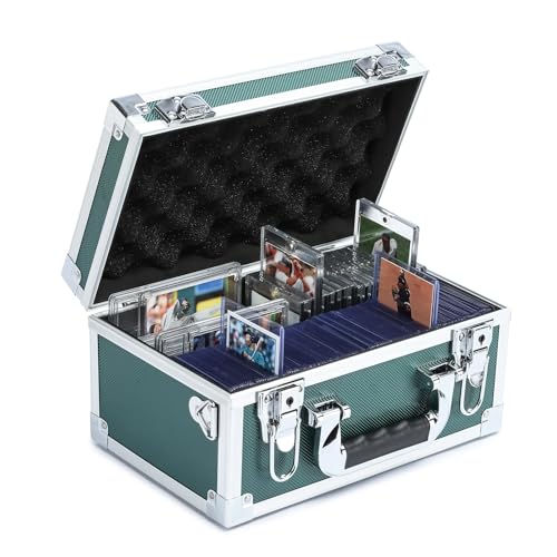 Collectable Trading Card Cases, Toploaders Storage Box, Magnetic Card Storage Hard Cabinet, Graded Card Storage Case, Sports & Trading Collector Storage Box (Green) - color: Green, size: Small