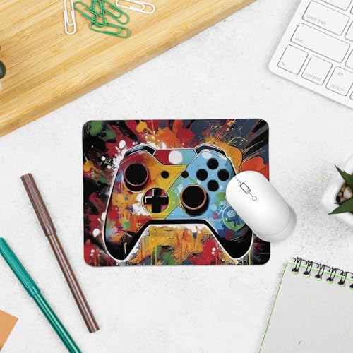 hold fizz Gaming Mouse Pad, Small Cool Gamer Mouse Pad, Gaming Boys Mousepad Accessories for Desk, Laptop, Office, Computer, 9.5x7.9 Inch - color: gamepad