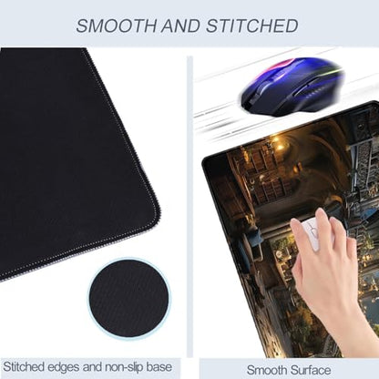 Dark Academia Bookish Desk Mat Adventure Dreams Extended Mousepad Large Gaming Mousepad Black Extended Mouse Pad XXL Laptop Computer Mouse Keyboard Mat 31.5 x 15.7 - color: A9- Bookish Academia