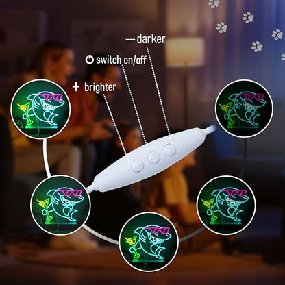 Shark Cocktail Neon Sign Shark Martini Neon light Dimmable LED Sunglasses Shark Light Up Sign for Wall Decor Man Cave Bar Pub Party Home(12.6 * 16.54In) - style: Shark Cocktail