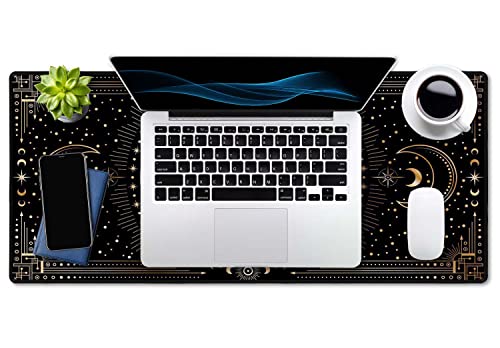 SSOIU Large Mouse Pad, Boho Snake Witch Desk Mat for Desktop, Women Girls Waterproof Gaming Mousepad, Moon Phases Computer PC Laptop Protector Writing Pads for School Office Home 35.5" x 15.7" - color: Boho Snake Witch