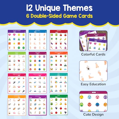 Smartivity Memory Game for Kids Ages 3+ Years | Fun Matching Game - 12 Theme Cards & 3 Level Challenges I Birthday Gift for Boys & Girls I Preschool Learning Toy for 3,4,5,6 Years Age