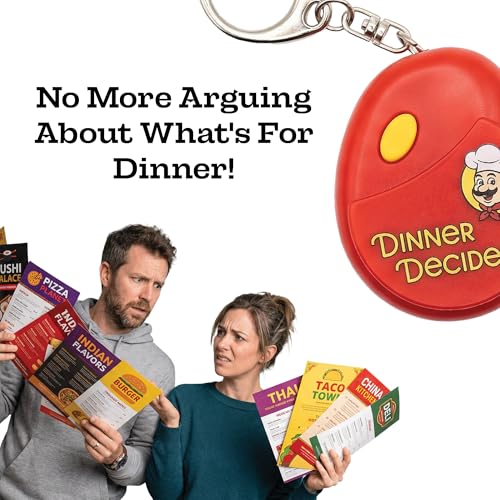 Dinner Decider Electronic Keychain – Food Decision Dice for Couples & Families | Date Night Electronic Dice Game with 20 Dinner Options | Fun Novelty Gift, What’s For Dinner, What to Eat Decider