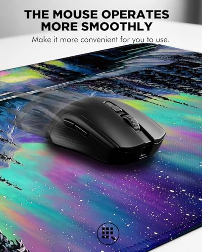 Mouse Pad, Desk Mat, 31.5x11.8in Large Mousepad, Aurora | Desk Pad with Stitched Edge & Rubber Non-Slip Bottom, Gaming Mouse Pad, Extended Mousepad for Home, Office - color: Aurora