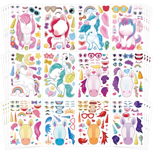 48 Sheets Create Unicorn of Dreams Stickers, Make Your Own Stickers for Boys and Girls, Travel Sticker Books, Party Favors, Birthday, Home, School and Activities Gifts for Kids Ages 3+ - style: Unicorn