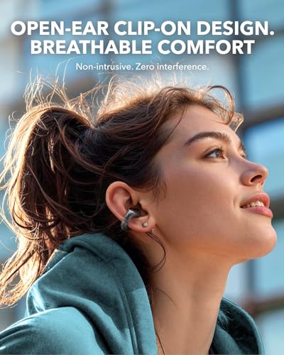 Soundcore C30i by Anker, Open-Ear Earbuds, Clip-On Headphones, Lightweight Comfort, Stable Fit, Firm-Shell Design, Attachable Ear Grips, Big Drivers for Clear Audio, 30H Play, IPX4 Water-Resistant | Lightweight Comfort, Stable Fit, Firm-Shell Design, Clea