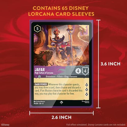 Ravensburger Disney Lorcana TCG Card Sleeves Featuring Mickey Mouse - Wayward Sorcerer | 65 Protective Sleeves for TCG Decks | Ages 8+