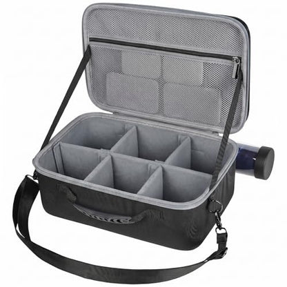 casmilee Deck Box Carrying Case for MTG/TCG Cards with Playmat Straps | 6 Adjustable Dividers, Mesh Pocket, Shoulder Strap, Holds Deck Boxes, Dice and Playmat, Case Only - color: Grey