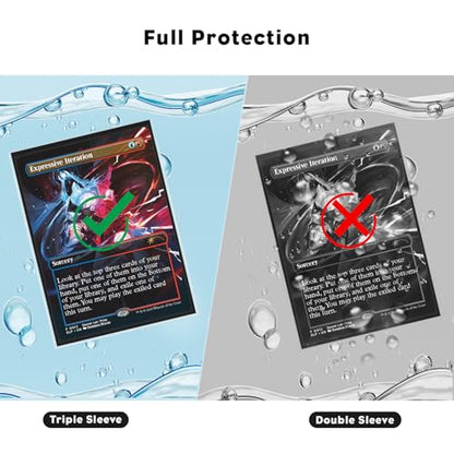 Katomula 100CT Outer Sleeves, Oversize MTG Card Sleeves for Double Sleeving & Triple Sleeving, Clear Matte Card Sleeves for Magic The Gathering & PKM, 69 * 94mm