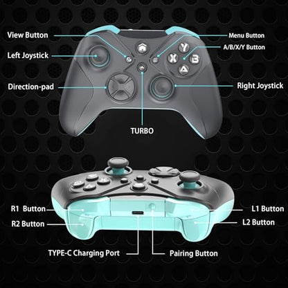 Nonbliep Wireless Controller for Xbox On X/S, Series X/S, PC, with Dual Vibration/6-Axis Motion Control/3.5mm Audio Jack/Programming with Turbo Macro Function