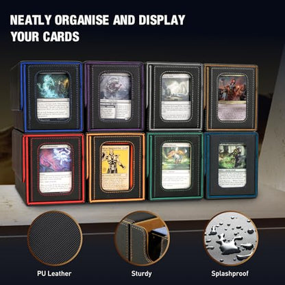 TiMOVO MTG Deck Box, Magnetic Trading Card Storage Case, Black Gold | Holds 400+ Sleeveless Cards, 4 Dividers & Dice Tray, 2 Detachable Commander Card Deck Boxes, For Magic Game Cards - color: Black Gold