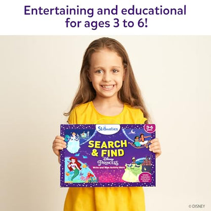 Skillmatics Search and Find Disney Princess Educational Game - Reusable Preschool Learning Activity, Perfect for Toddlers & Kids, Screen-Free Fun, Art & Crafts, Gifts for Boys & Girls Ages 3, 4, 5, 6 - style: 1. ⁠Search & Find Disney Princess