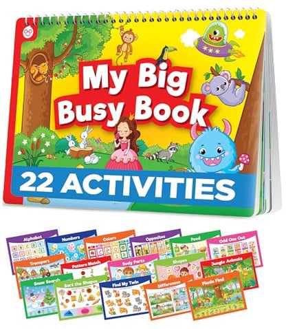 Doctor Jupiter Montessori Preschool Busy Book for Toddlers 3+ Year Olds | Preschool Learning Activities - Educational Travel Toys | Birthday Gift Ideas for Boys & Girls - style: Big Busy Book: 3+
