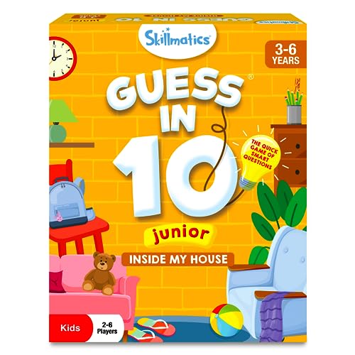 Skillmatics Guess in 10 Junior – Inside My House, Card Game, Gift for Kids | Educational Trivia Game for Preschoolers, Travel Toy & Guessing Board Game, Screen-Free, Boys & Girls Ages 3, 4, 5 & 6 - style: Junior Inside My House