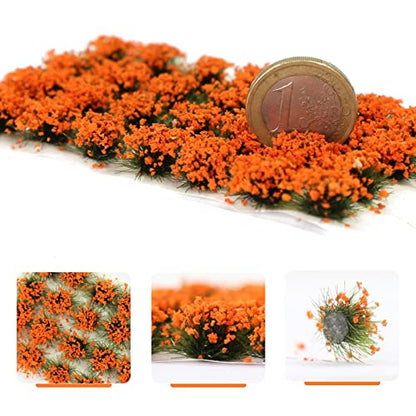 Miniature Vegetation Bushy Shrubs Tuft Flowers with Model Bases War Game DIY Railway Terrain Scenery (H) - color: H