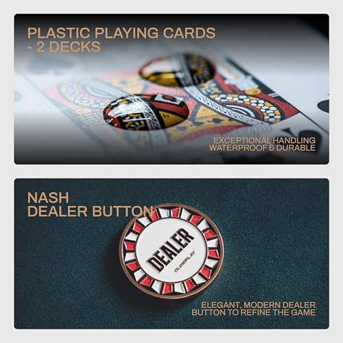 SLOWPLAY Nash Clay Poker Set, 14g&40mm Poker Chips for Texas Hold'em | Black Gold Edition; 300 pcs Numbered Full Set; premium case with PC Shell; clay composite poker chips; Art Deco style - color: Black Gold, size: 300PCS Numbered Full Set (1, 5, 25, 100