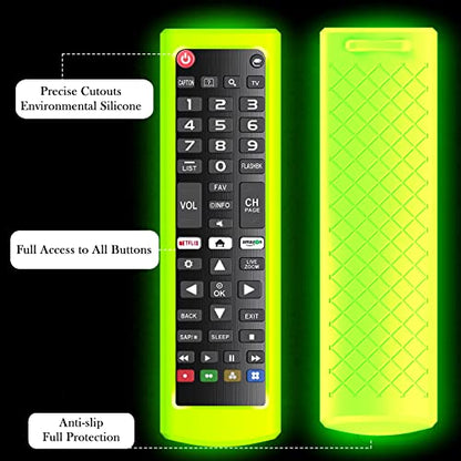 Case for LG TV Remotes, Remote Cover for LG Smart TV Remote Control AKB75095307 AKB75375604 AKB74915305 Original, Replacement Silicone Skin Sleeve Glow in The Dark Green - color: Green