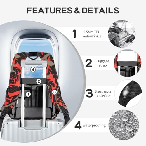 Cusangel Heavy Duty Clear Backpack,16.5 x12 x5inch TPU Large Capacity See Through Backpack for Sport Events,Travel (Red) - color: Red