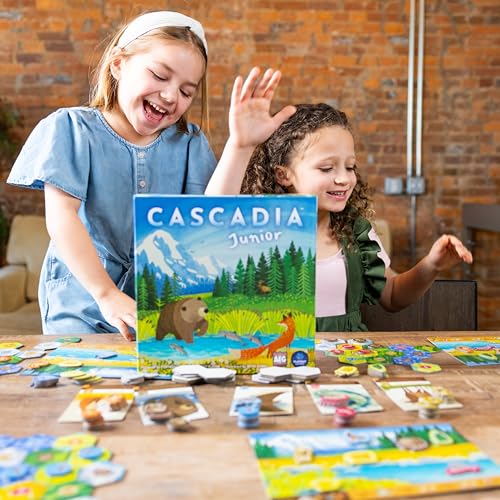 Cascadia Junior, Board Game for Kids Based on the Award-Winning Cascadia | 2-4 Players, Ages 6+, 30 Mins, Teaches Pattern Matching