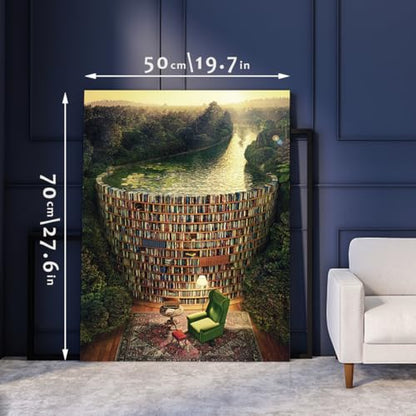 Jigsaw Puzzles for Adults, 1000 Pieces and up, Bookshelf Canal Puzzle, Books Library Challenging Funny Puzzles for Friends Family Activity Game Nights Gifts - color: Bookshelf Canal